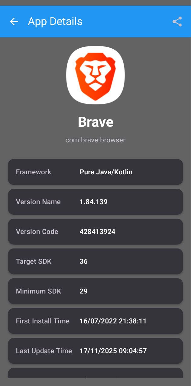 App Info screenshot 2